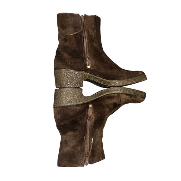 Alba Vintage 90s Suede Ankle Boots Brown Size 40 - Picture 1 of 9
